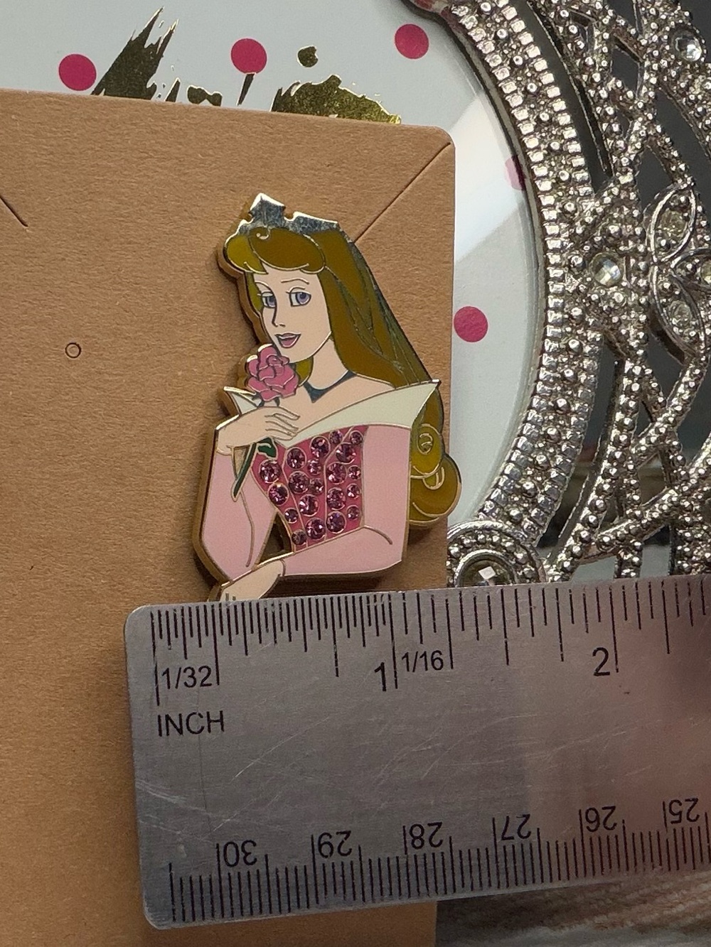 Authentic Disney Pin Trading Princess Aurora Rhinestone Jeweled Dress 2008 - Picture 3 of 4